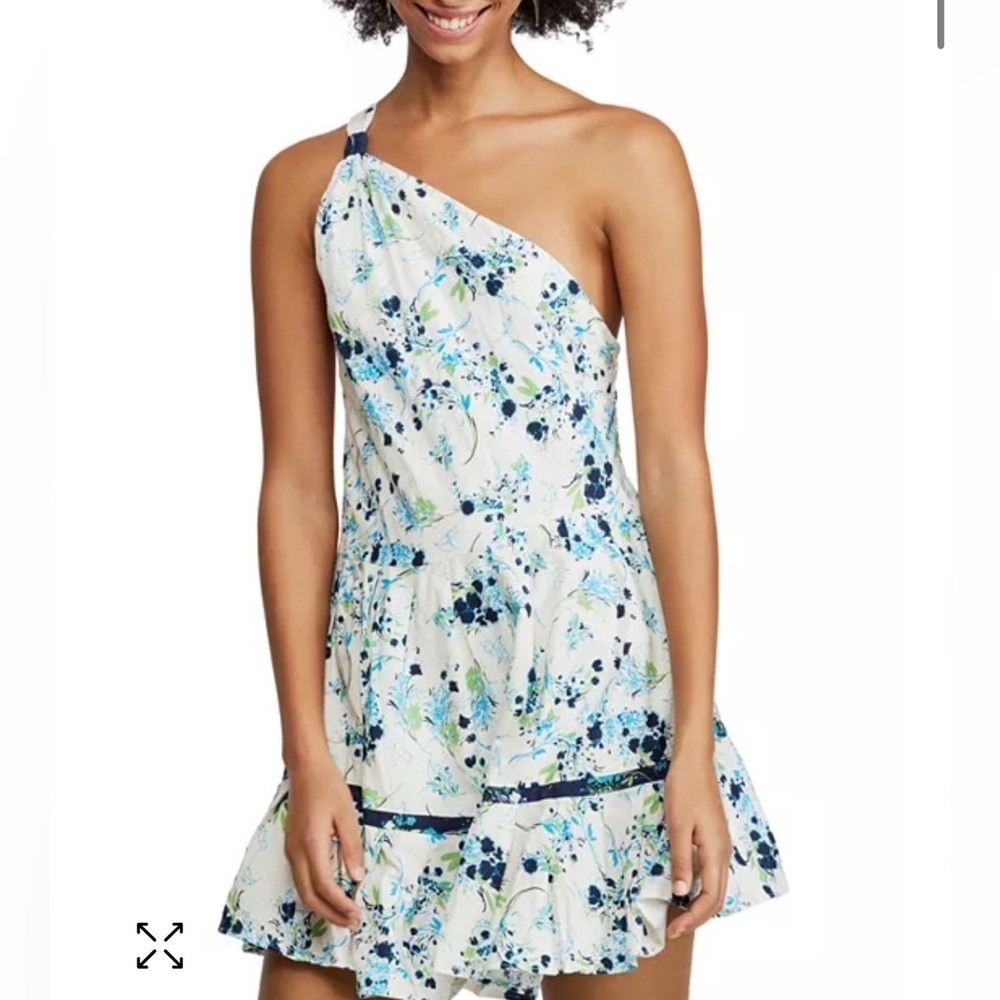 Free People All Mine One Shoulder Floral Mini Dress MSRP $108